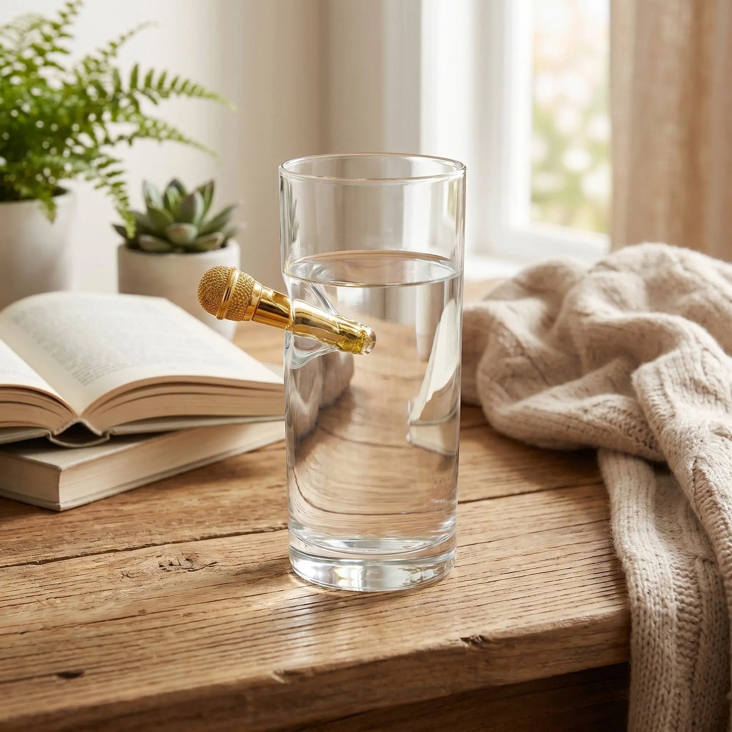 Trinkglas mit eingearbeitetem mini Mikrofon MELTGlas