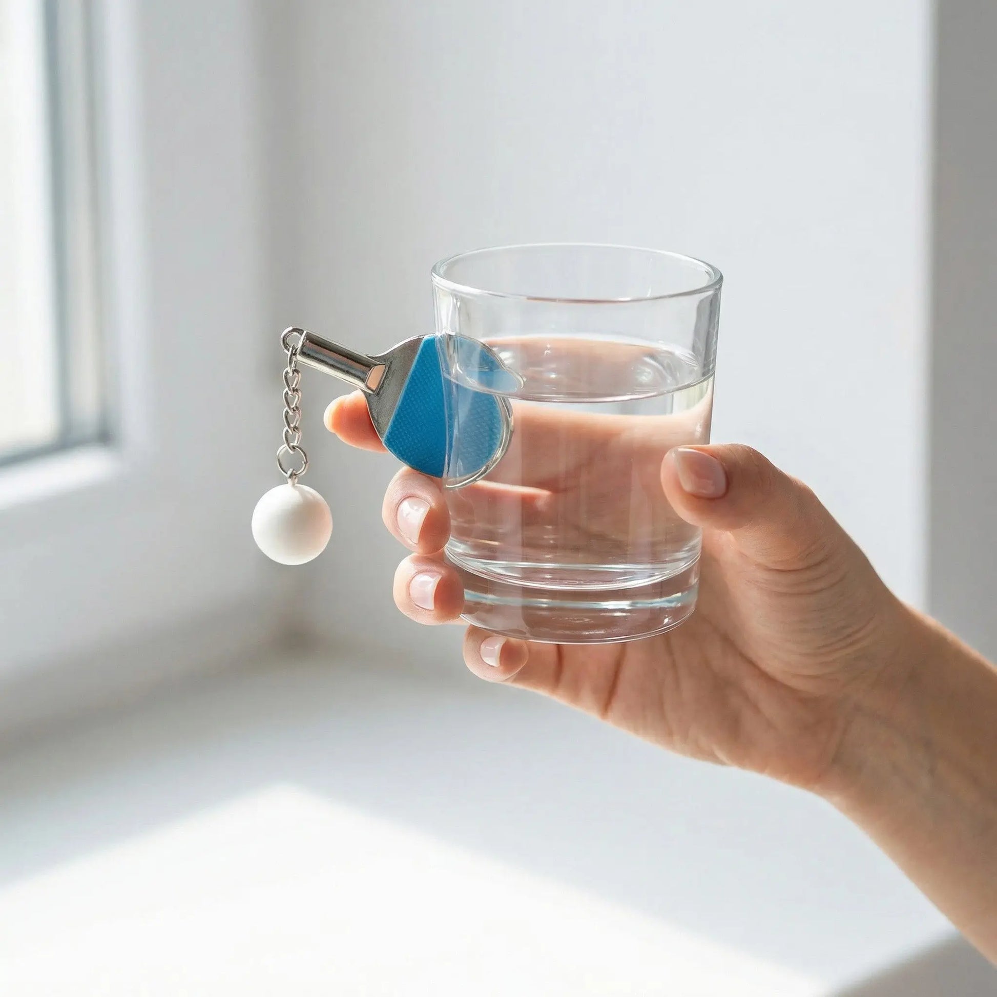 Tischtennis Glas mit Ball – Handgemachtes Geschenk für Spieler & Trainer MELTGlas